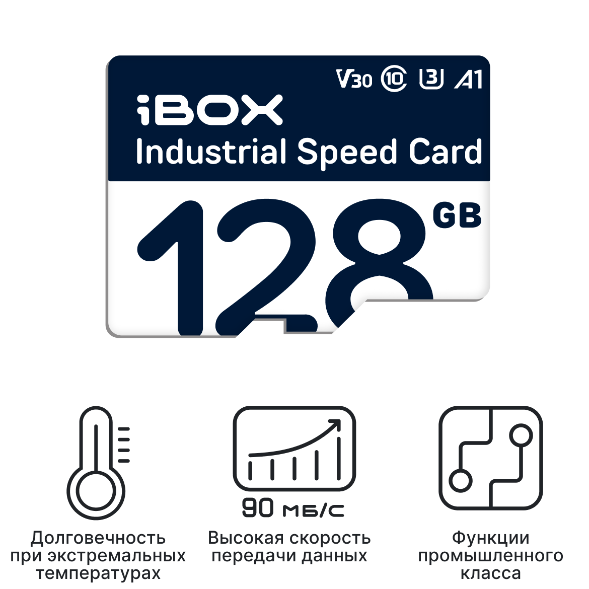 Карта памяти microSDXC 128GB iBOX Industrial Speed Card