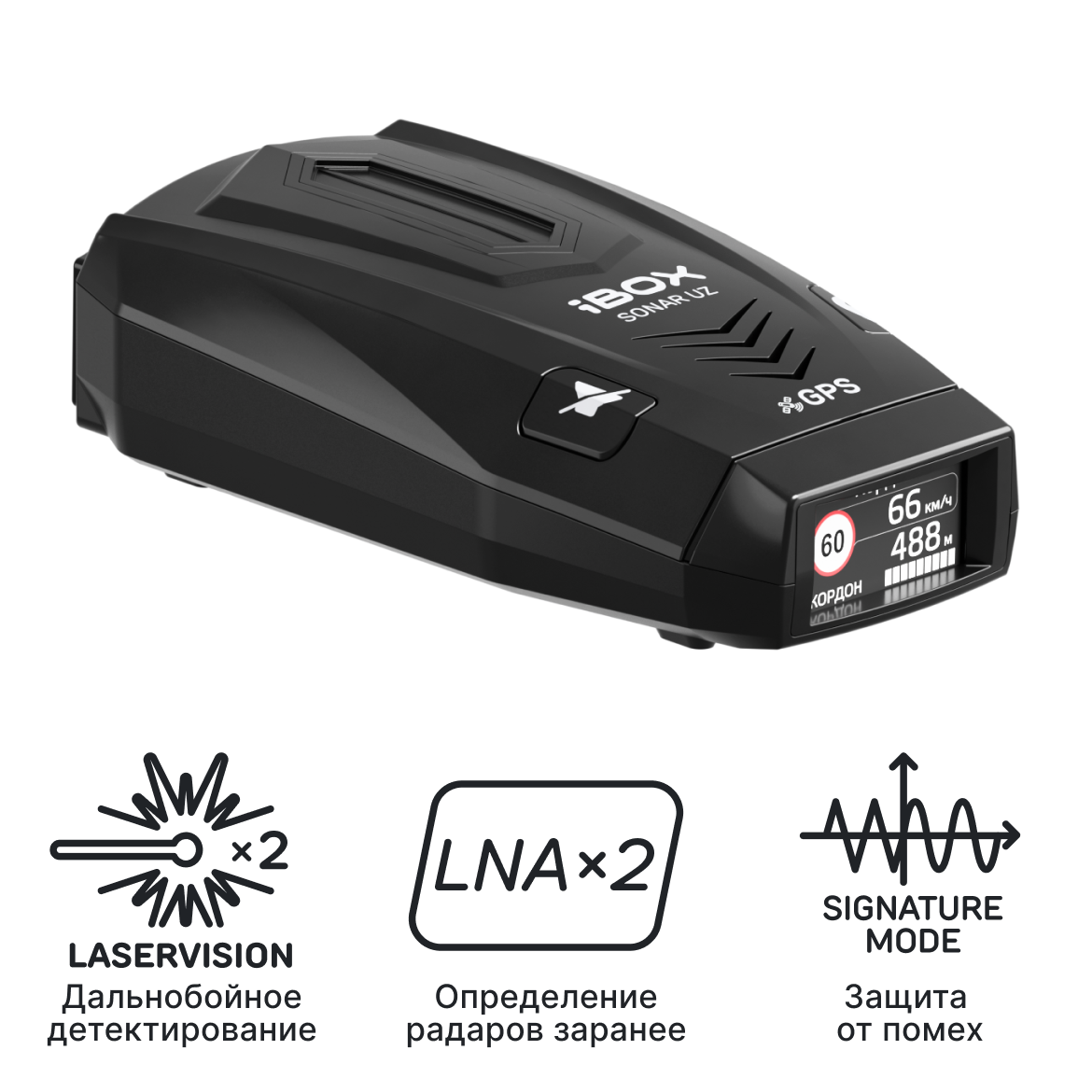 Сигнатурный радар-детектор iBOX Sonar Uz