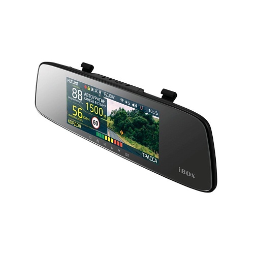 Видеорегистратор зеркало с сигнатурным радар-детектором iBOX Range LaserVision WiFi Signature Dual + Камера заднего вида iBOX RC FHD11
