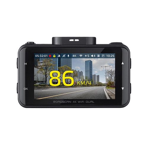 Видеорегистратор с GPS/ГЛОНАСС отслеживанием iBOX RoadScan 4K WiFi Dual + Камера заднего вида iBOX RearCam FHD11