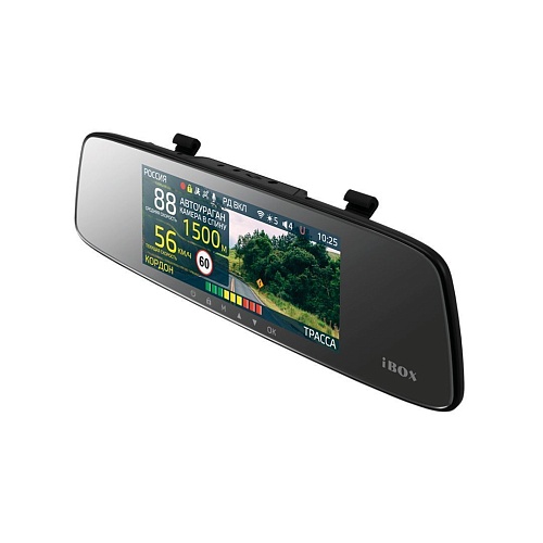 Видеорегистратор зеркало с сигнатурным радар-детектором iBOX Range LaserVision WiFi Signature Dual + Внутрисалонная камера FHD4
