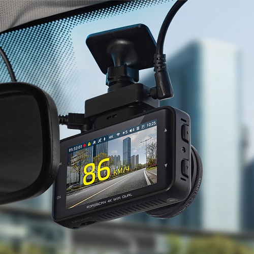 Видеорегистратор с GPS/ГЛОНАСС отслеживанием iBOX RoadScan 4K WiFi Dual